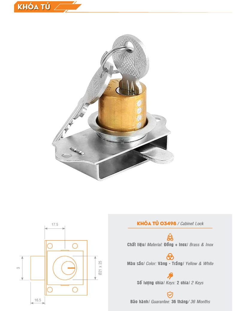 KHÓA TỦ VIỆT TIỆP 498