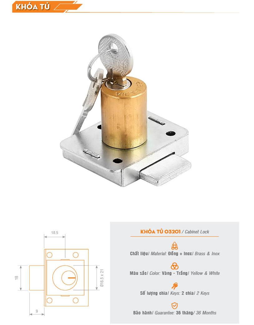 KHÓA TỦ VIỆT TIỆP 3201