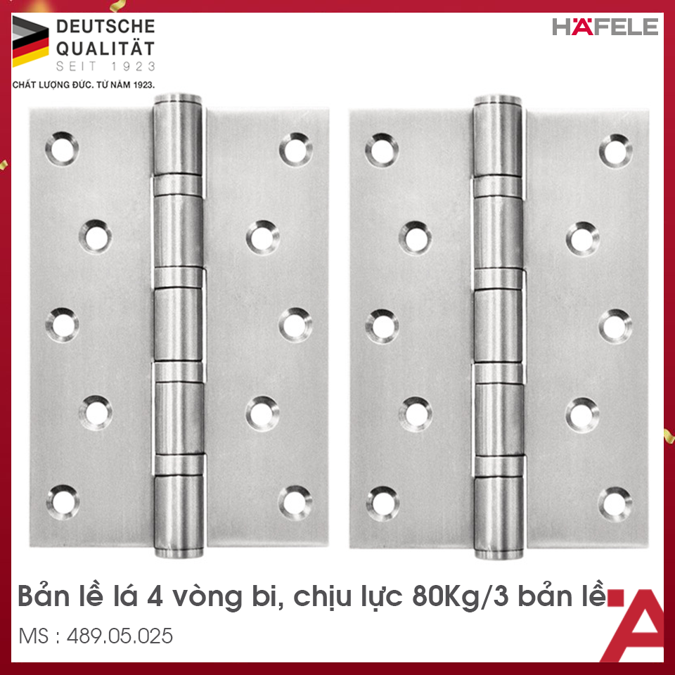 BẢN LỀ HAFELE 489.05.025 (4 VÒNG BI 127MM )-80Kg
